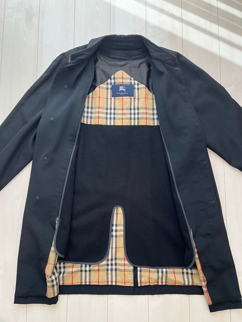 【極美品】BURBERRY LONDON バーバリー ステンカラーコート 黒