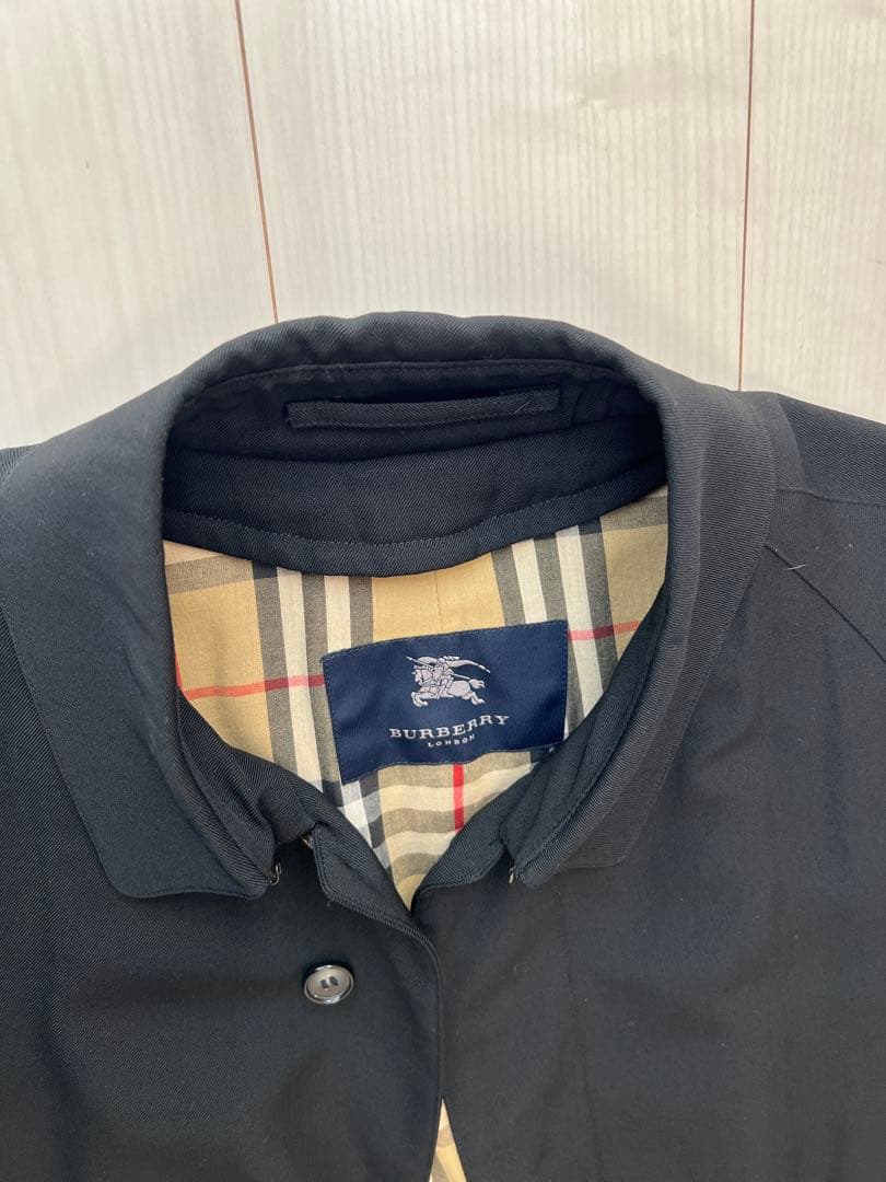 【極美品】BURBERRY LONDON バーバリー ステンカラーコート 黒