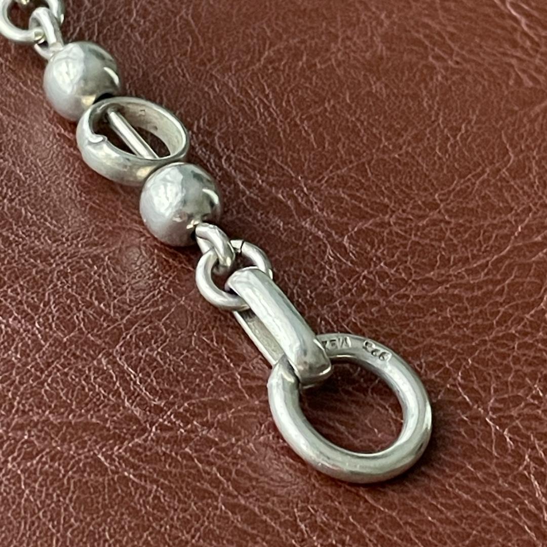 ビンテージシルバー925ブレスレット メキシコ製 ボールチェーン TAXCO
