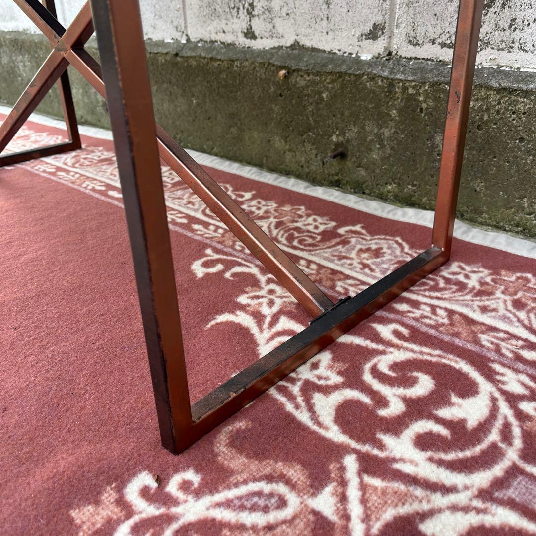 古家具◾️古材天板×金属製フレーム ローテーブル コーヒーテーブル サイドテーブル