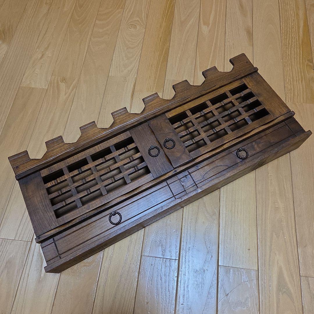 アンティークな木製スパイスラック　2引き出し付き　前面観音開き➕️オマケ付き！