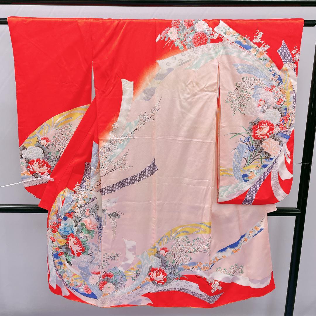 ★4059★ 子供着物 七五三 女の子 四つ身 襦袢付き