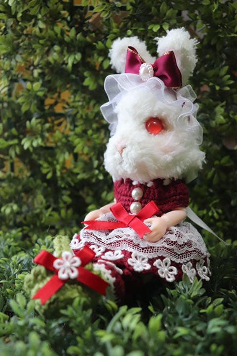 創作ドール　可動ボディ　うさぎちゃん　人形　編みぐるみ ブライス　友達　ラビット