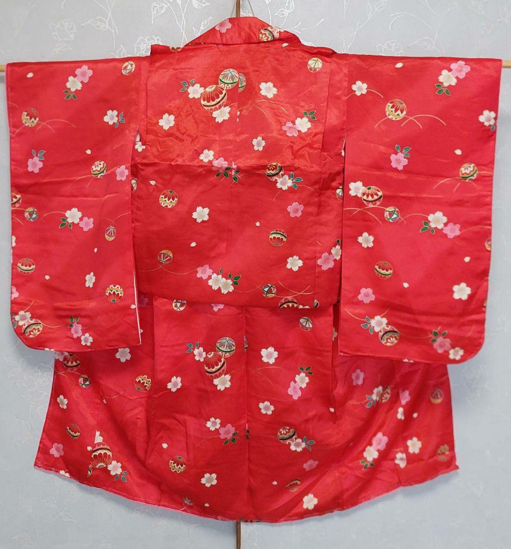 NA353洗える子供着物七五三被布、着物2点セット3歳用着丈93センチ裄丈47