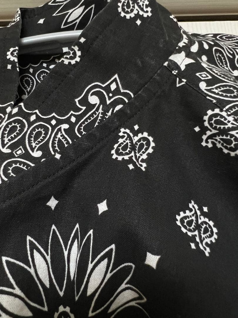 オアハカ　oaxaca スタンドカラーシャツ　ペイズリー　ブラック　別注　超美品