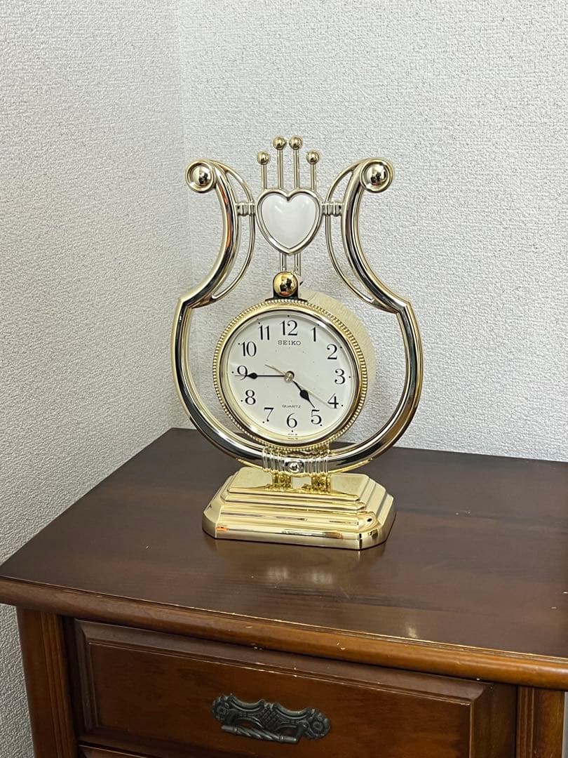 SEIKO ゴールド ハート型 置時計