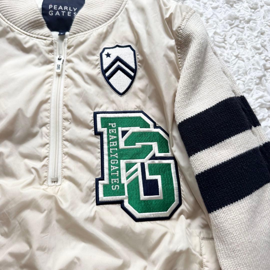 パーリーゲイツ　ハーフジップ　中綿　ブルゾン　ニット切り替え　大きいサイズ