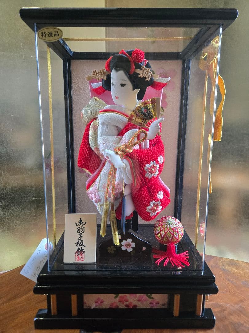 【展示品限り】正月飾り　羽子板　ケース飾り オルゴール付　※閉店セール　H19