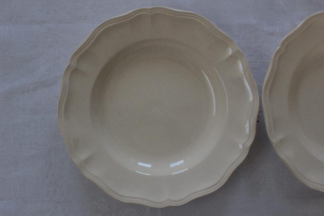 2枚セット　D・サルグミンヌ 花リムアイボリー25cm