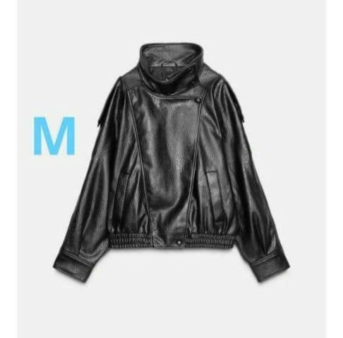 ZARA　フェイクレザージャケット M ブラック