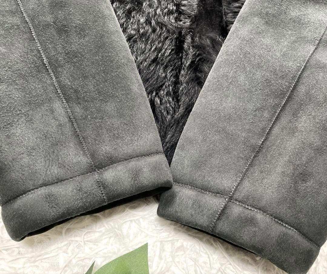 ドゥロワー ファーポケット ブラック　ムートン　38 ショート丈　切り替え