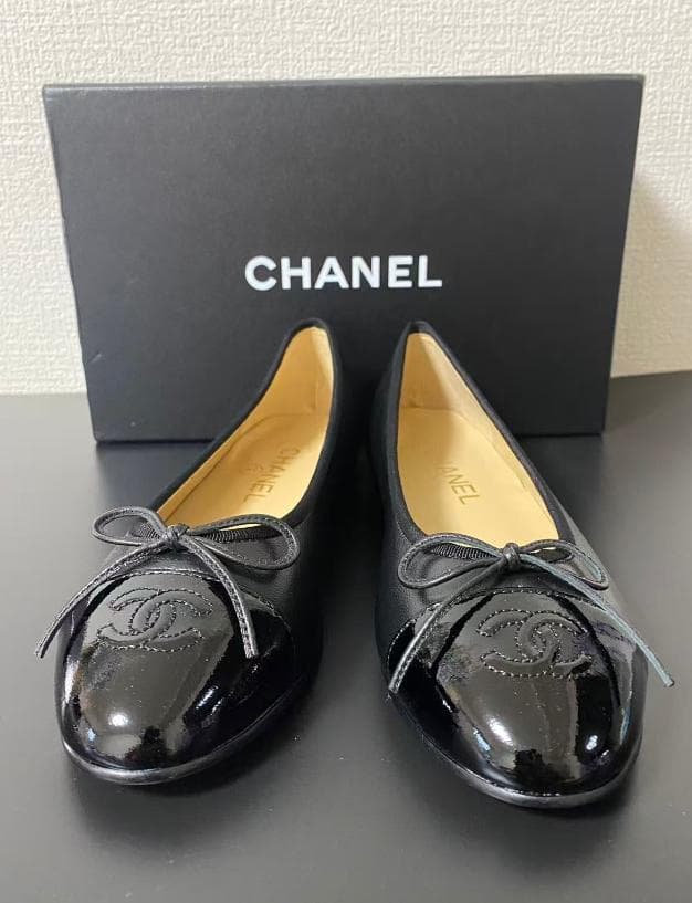 シャネル バレエシューズ 黒 37C 美品