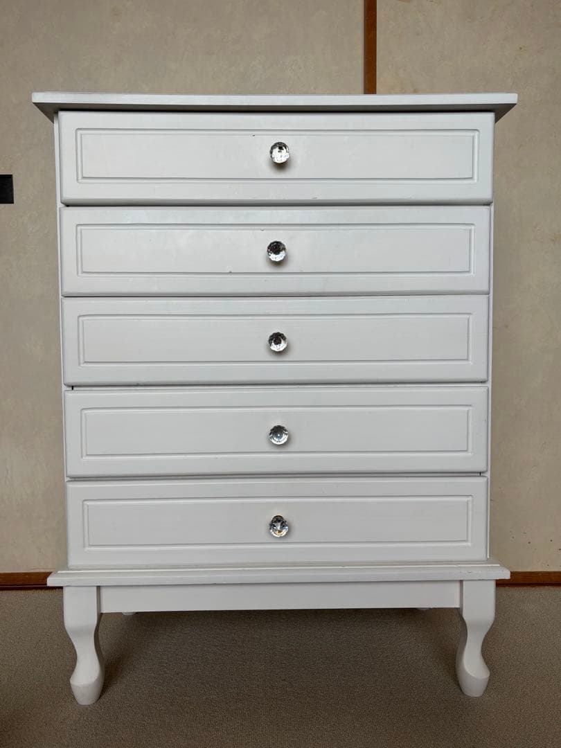 ロマプリ 姫家具 ホワイト 5段チェスト