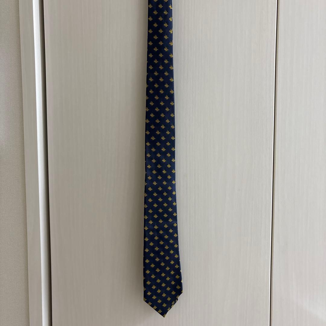 GUCCI ネクタイ 蜂刺繍 ネイビー