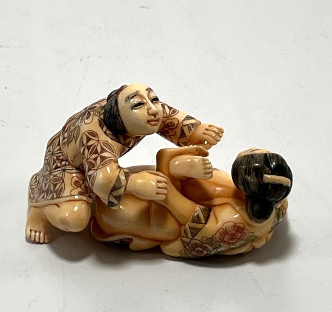 極上春画 根付 本抹香鯨 重さ:90g 　（提げ物 /緒締め ）M-044