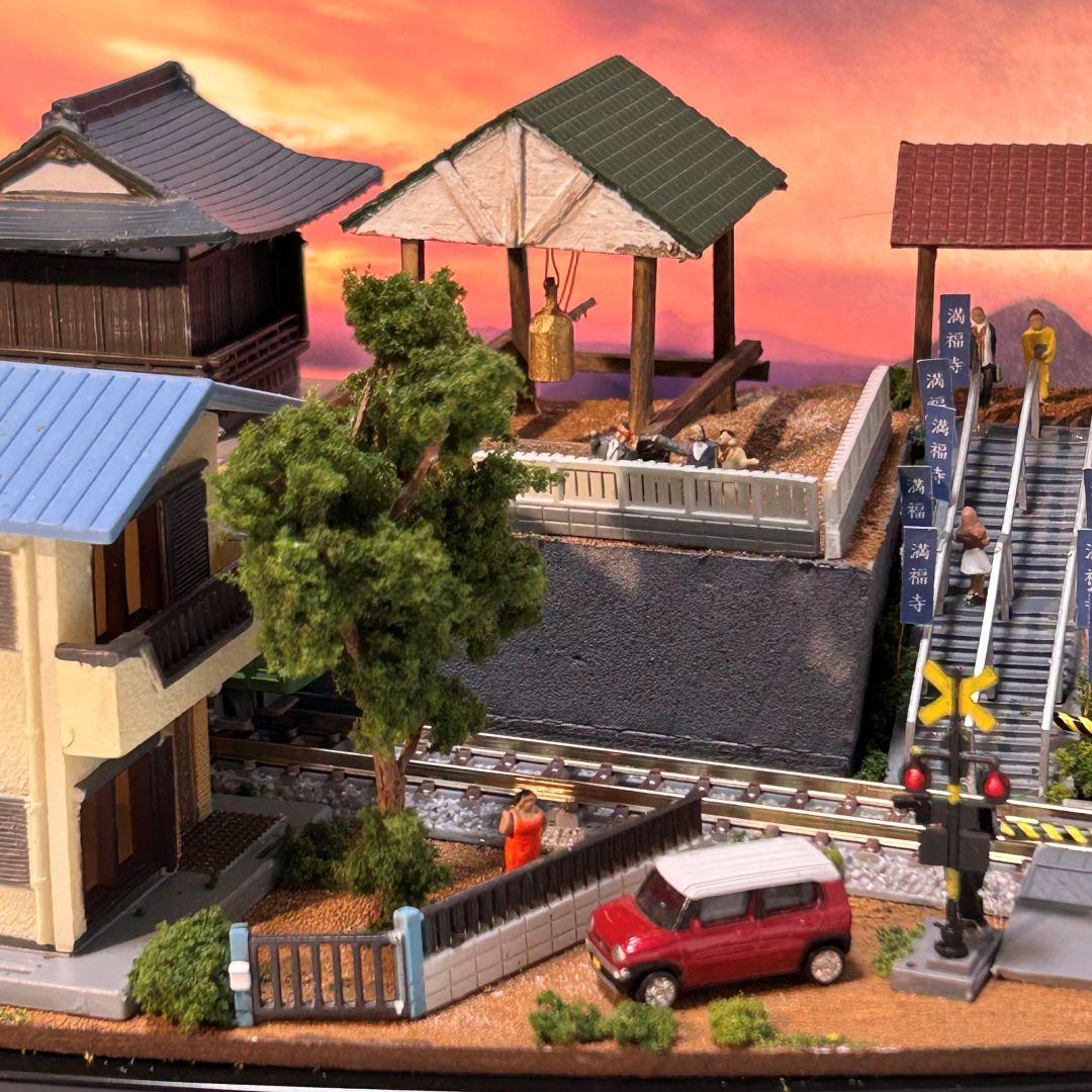 ♥YOU♥様　ご予約品　江ノ電腰越　満福寺と踏切　鉄道ジオラマ　Nゲージ