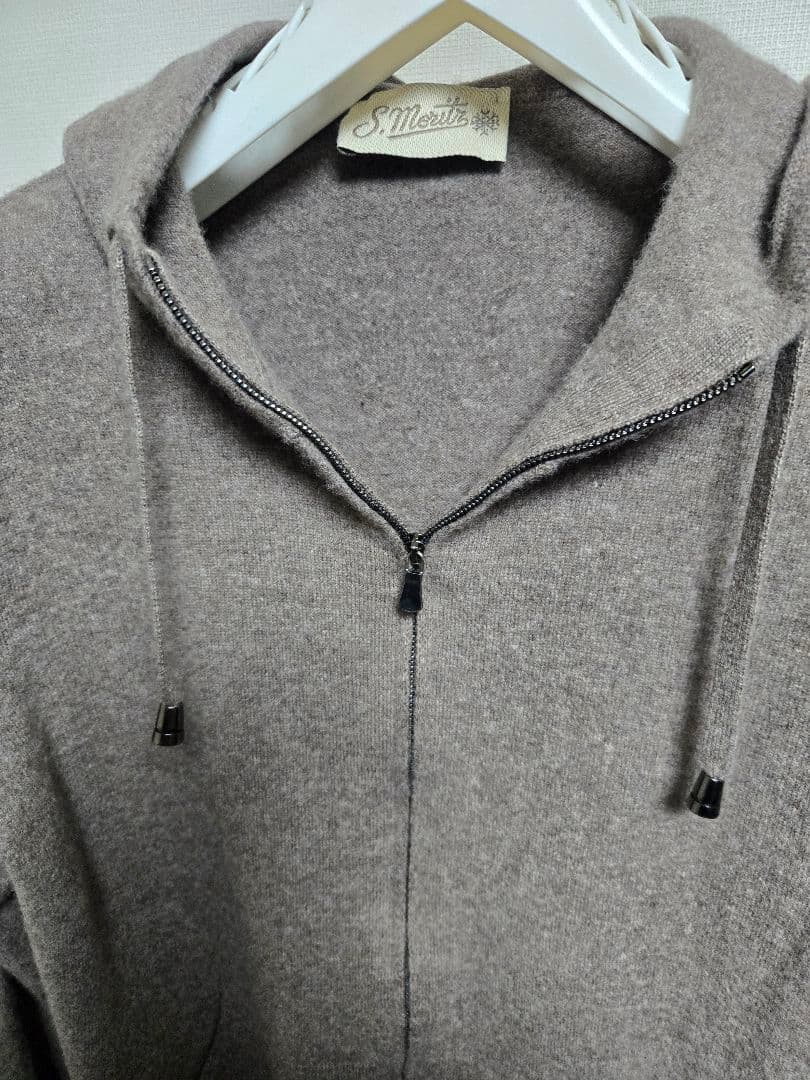 S.Moritz ／ Super120’sウールカシミヤ12ゲージニットパーカー