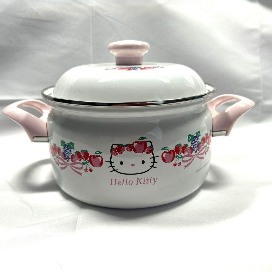 ハローキティ Hello Kitty フルーツキティ ホーロー鍋 なべ18cm