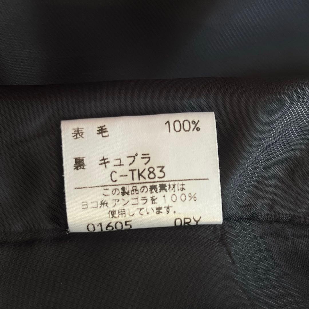 極美品　バーバリー　アンゴラ100% ステンカラーコート　ダークグレー　ロング