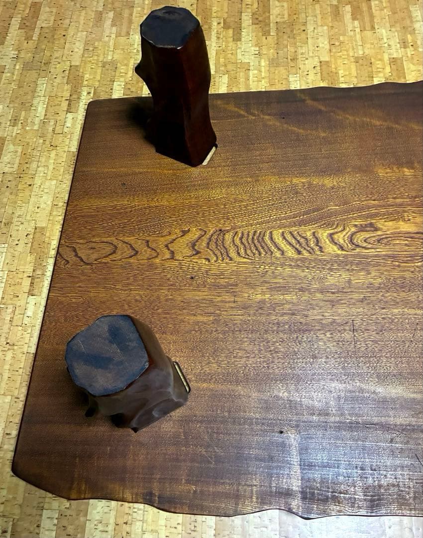 欅の一枚板　座卓　無垢　 ローテーブル　昭和レトロ