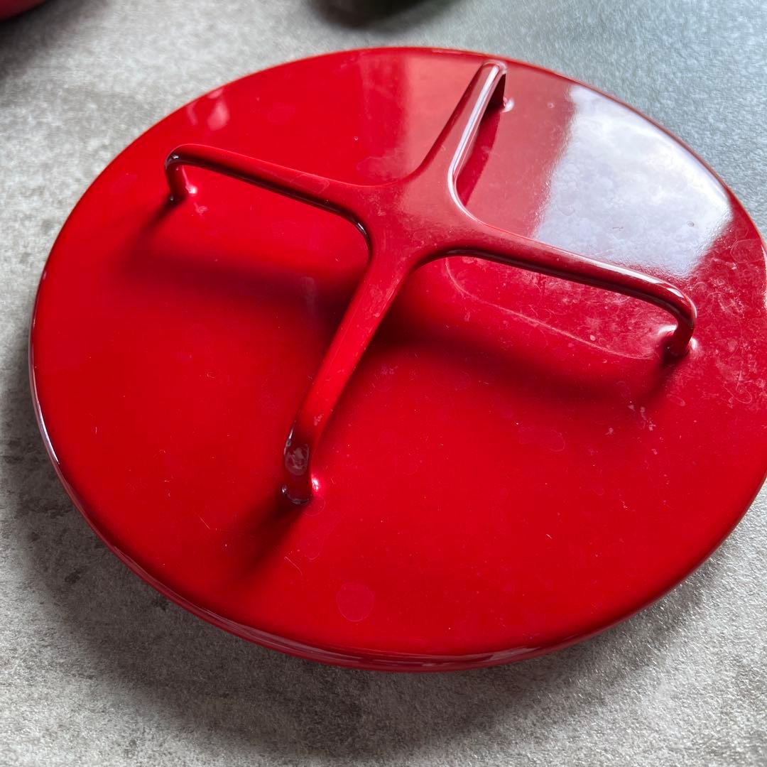 DANSK 赤 ホーロー鍋 蓋付き