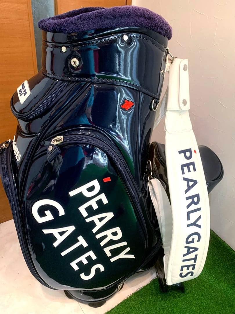 正規品　良品　パーリーゲイツ　エナメル　キャディバッグ　メンズ　レディース