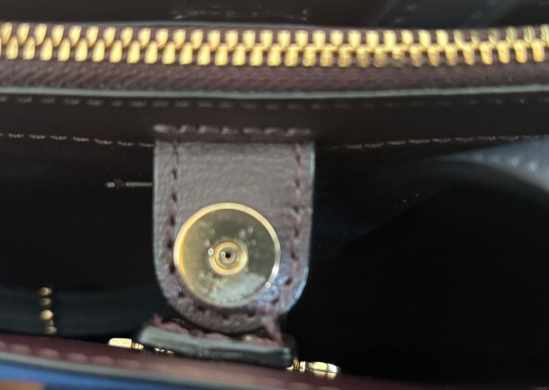 美品 COACH コーチ レザー トートバッグ 2way ネイビー