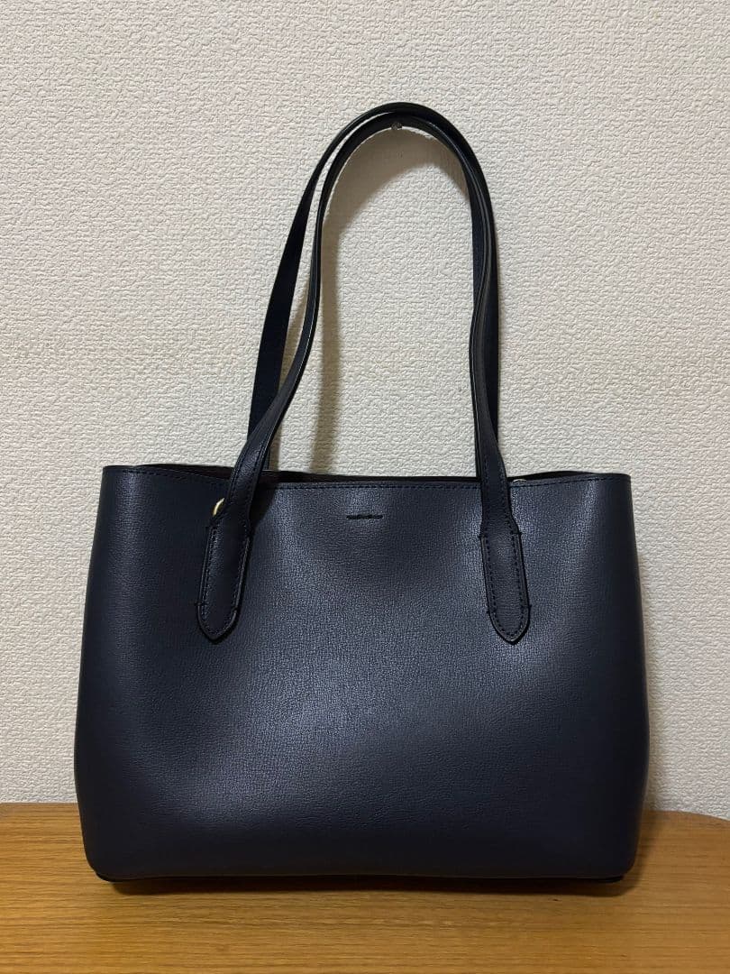 美品 COACH コーチ レザー トートバッグ 2way ネイビー
