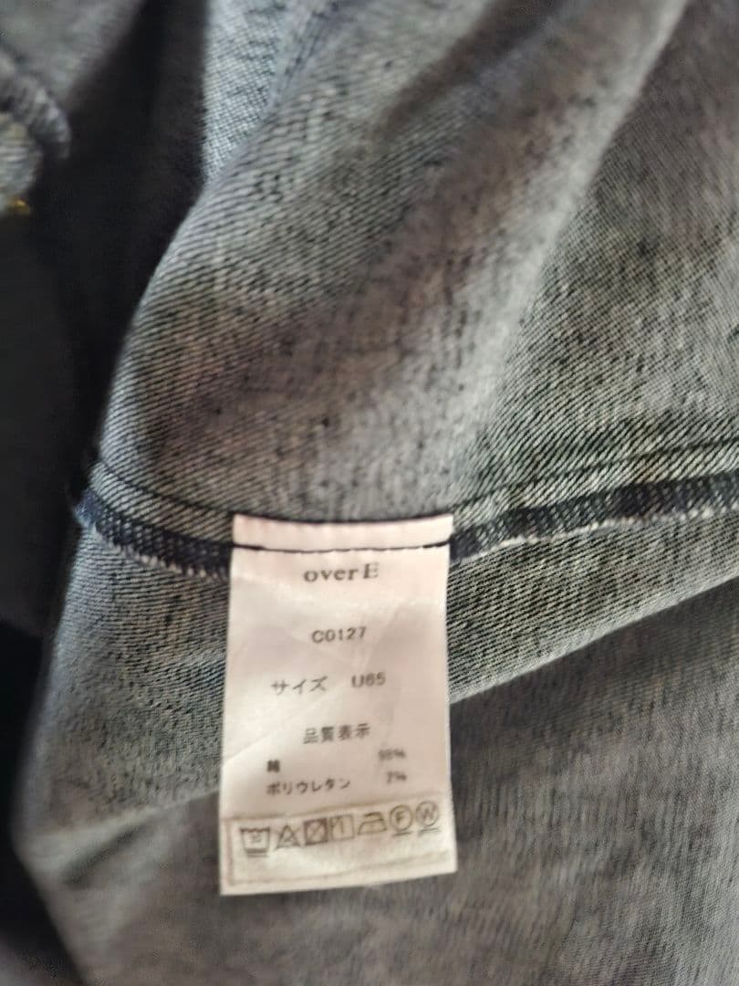 overE　オーバーイー　肩紐外せるストレッチデニムワンピース　U65