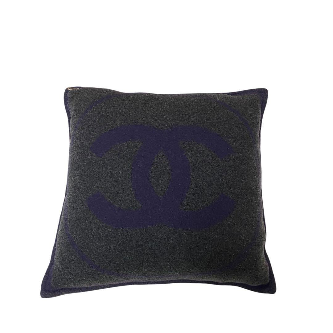 シャネルCHANEL バイカラー ココマーク クッション ウール カシミヤ