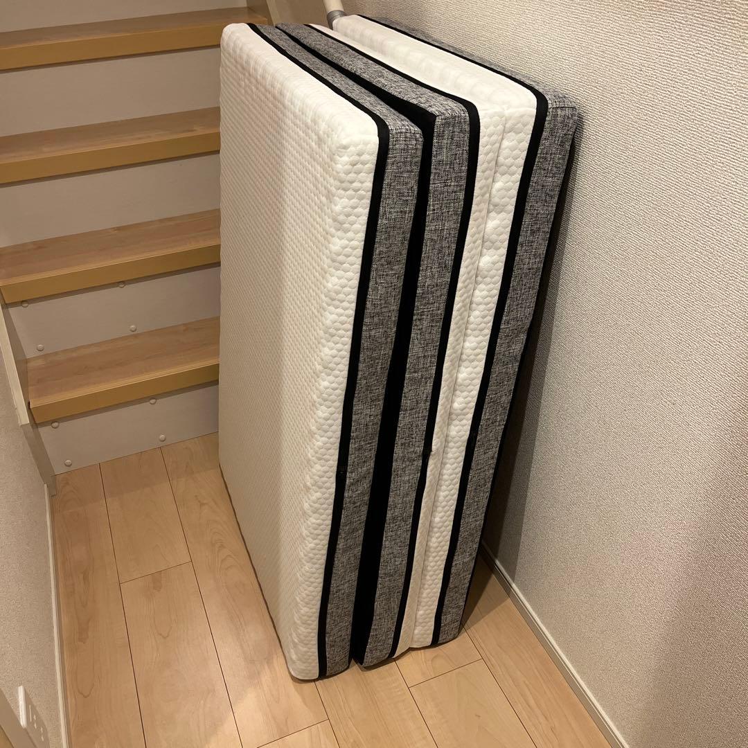【美品】エコラテエリート 10cm三つ折りマットレスシングル折りたたみ