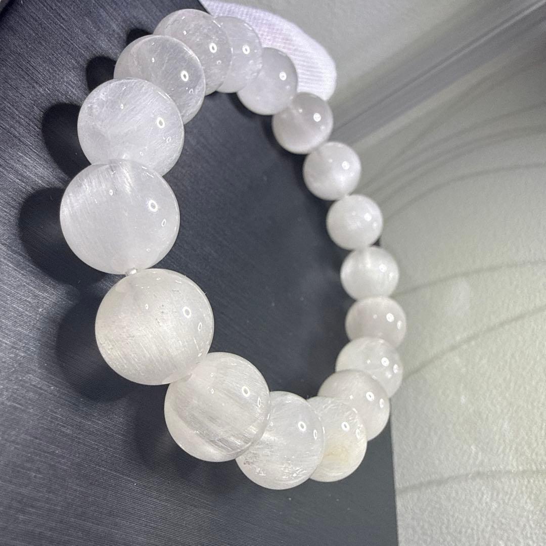 ホワイトラビットヘア サゲニティッククォーツ天然石ブレスレット (高品質)