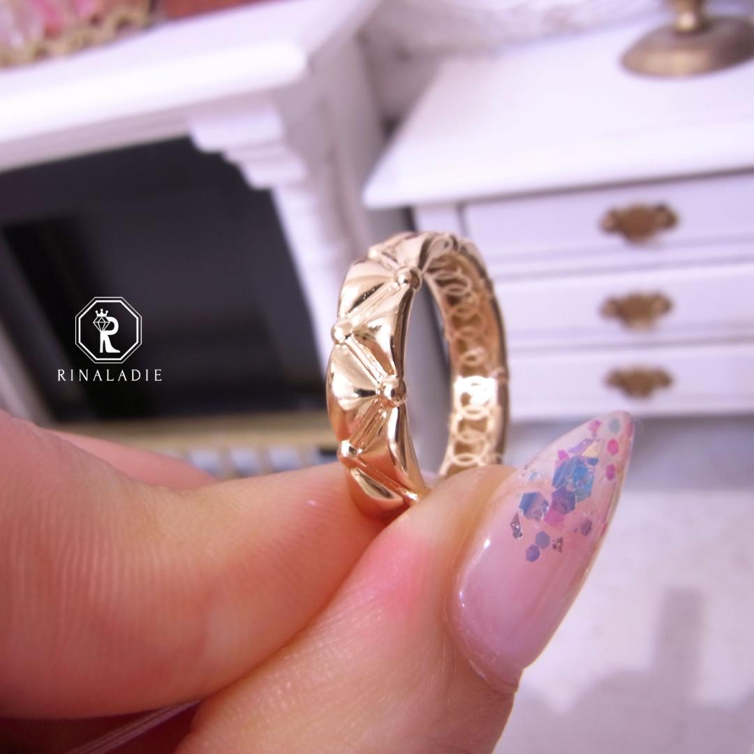 【R】K18　17号　約3.47g　地金リング