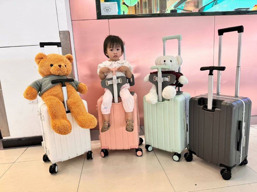 キャリーケース 子どもが乗れる ピンク 40L 20インチ ネットバッグ付