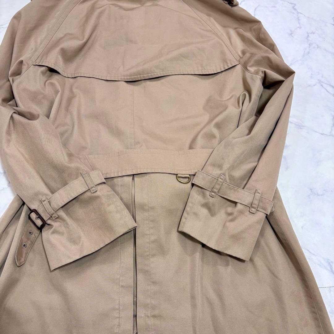 良品 バーバリーズ ノバチェック ロングトレンチコート L相当 ベージュ 英国製