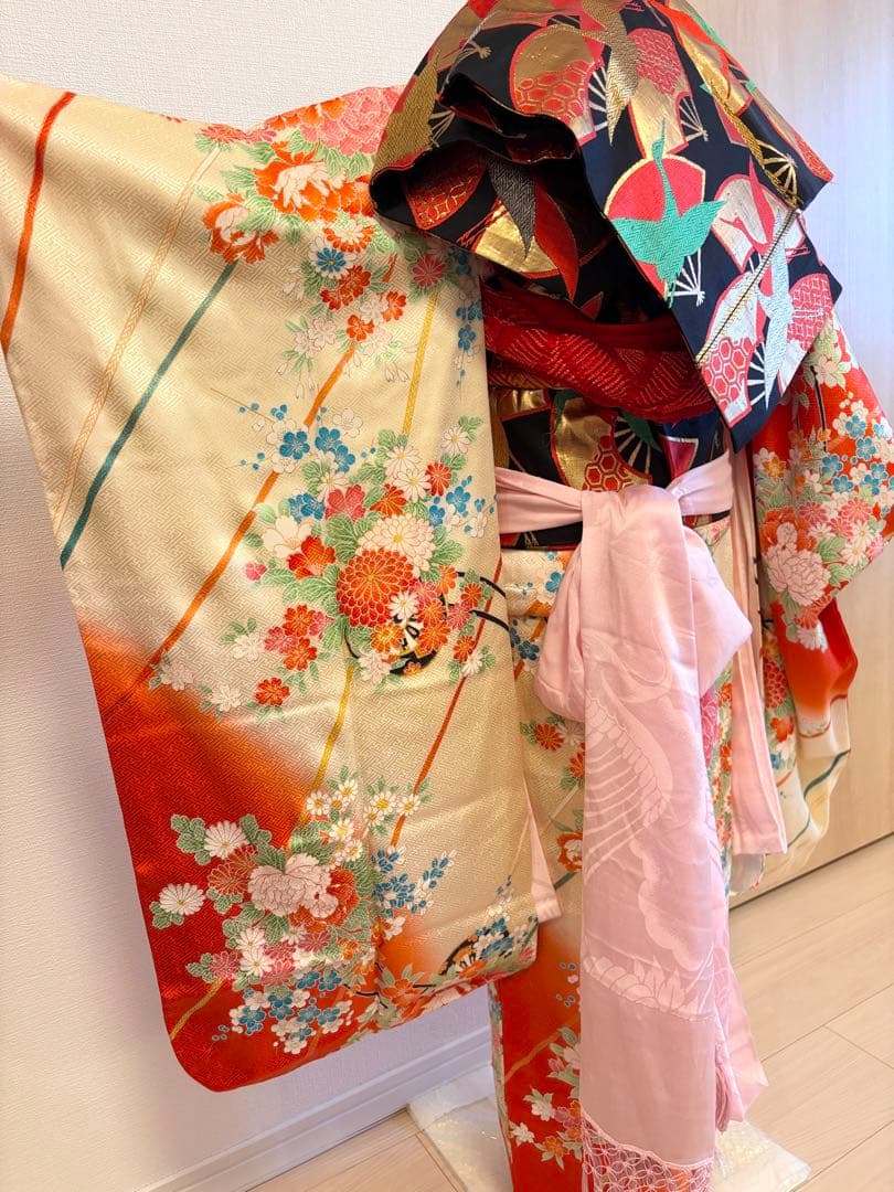 シーさん＊様用 七五三 7歳祝い着 セット 花車 M2507313