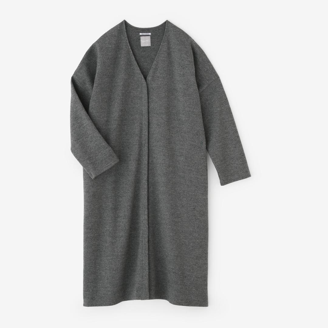 ソウソウ SOU・SOU C/Wハウンドトゥースチェック Vネック ライトコート