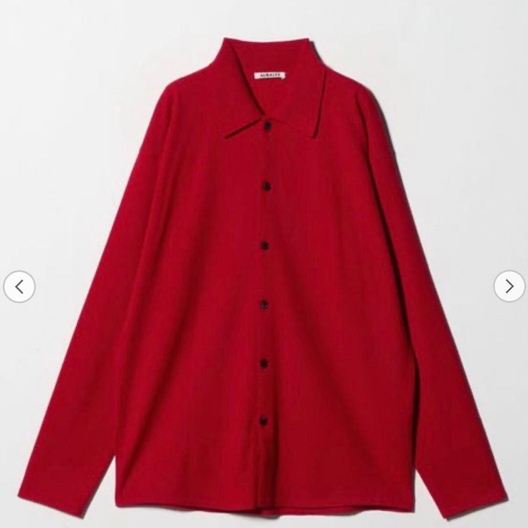 トップス <AURALEE >WOOL KNIT SHIRT CARDIGAN 4