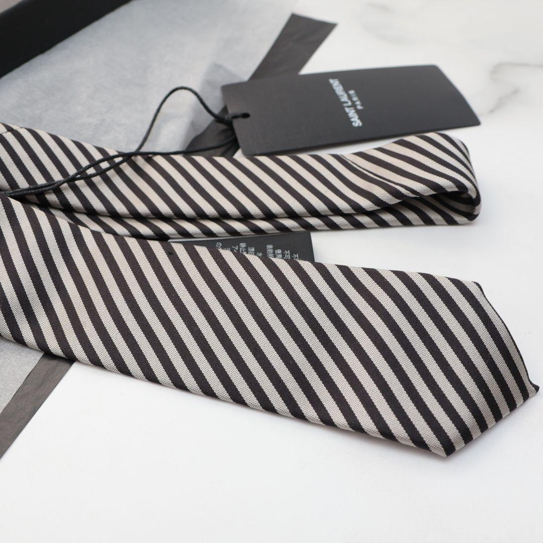 難あり未使用 サンローラン SAINT LAURENT ストライプ ネクタイ