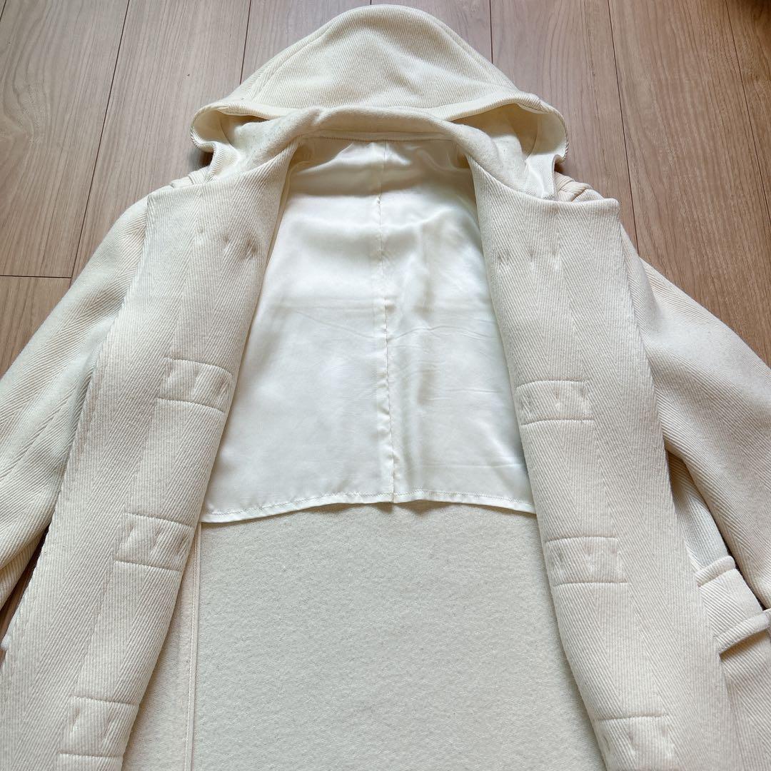 【美品】23区 ヘリンボーン ダッフルコート　アイボリー Mサイズ