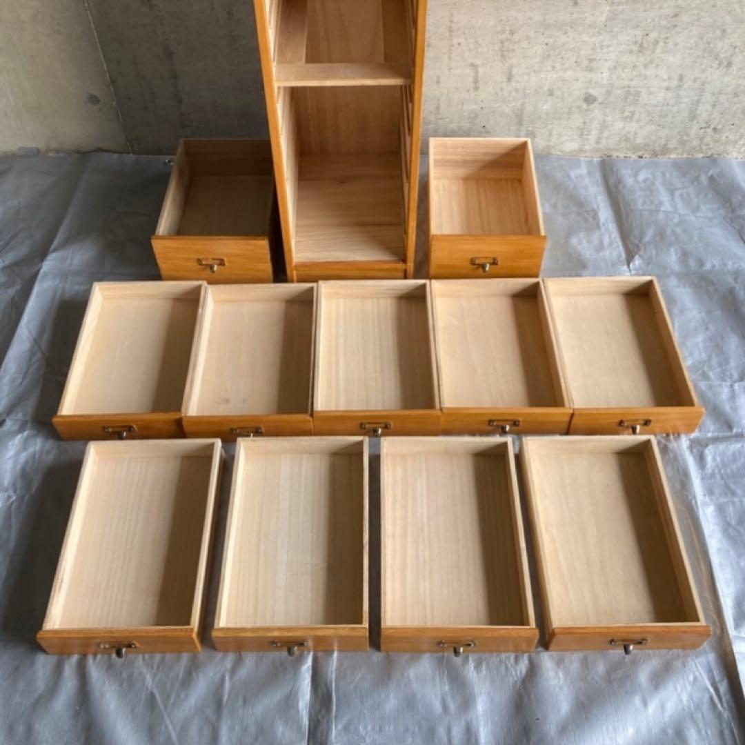 チェスト 多段 11段 引き出し キャビネット ワゴン 箪笥 キャスター付 木製