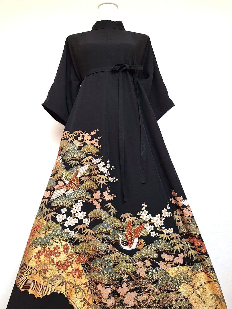 着物リメイクワンピース3708