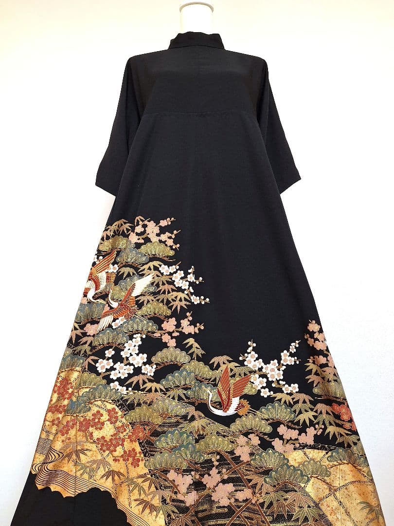 着物リメイクワンピース3708