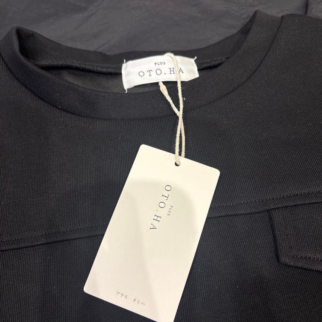 PLUS OTO.HA 異素材ドッキングワンピース　ブラック　新品未使用‼️