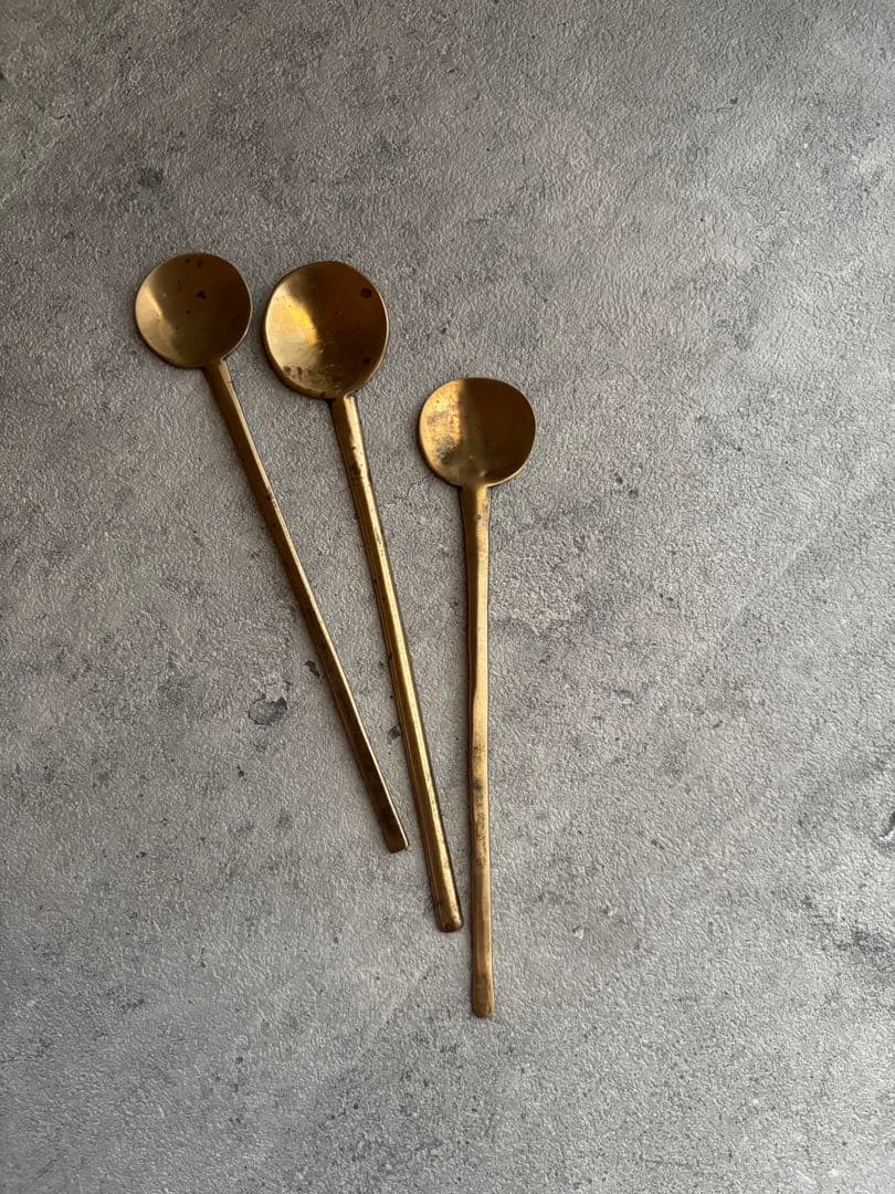 小さな真鍮 スッカラ 韓国 3本セット アンティーク
