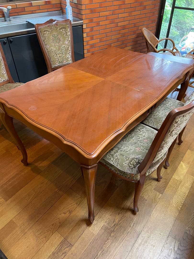 希少！　マルニ家具　アンティーク　伸長式　ダイニングテーブル　エクステンション