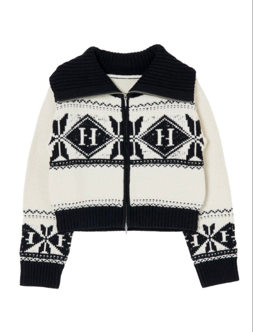 トップス Herlipto H Nordic Knit Zip Jacket
