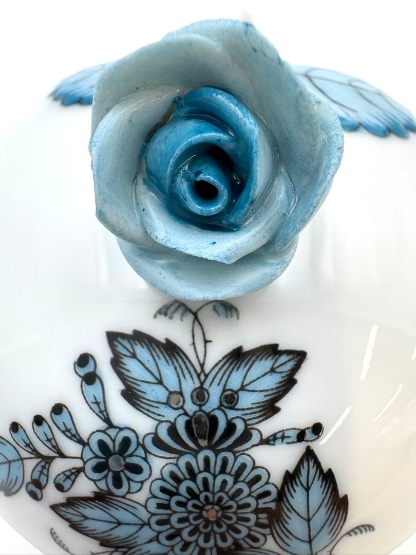 未使用保管品　HEREND ヘレンド　アポニーターコイズプラチナ ボンボニエール