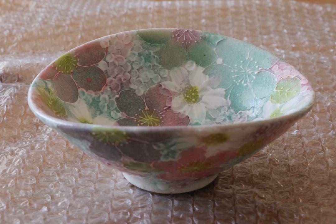 野村晃子　花柄皿　ゆずりは工房