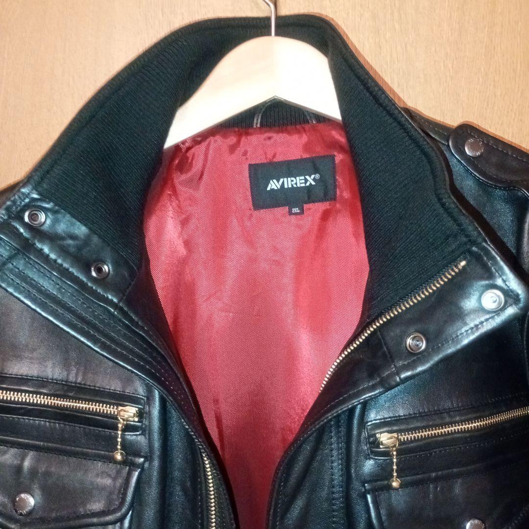 黒艶レザー希少サイズ！アメリカ空軍　ミッドゾーンジャケット　アビレックス　羊革